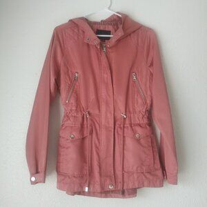 Black Label Collection by Miss London  women's size L pink hooded jacket